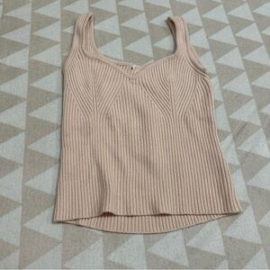 Tanya Taylor Jules knit tank top in tan